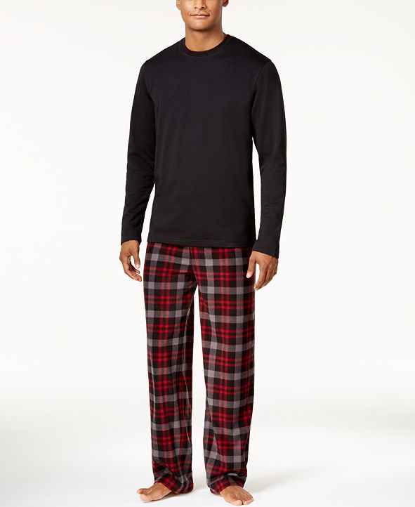 Club Room Men's Fleece Pajama Set, Created for Macy's & Reviews