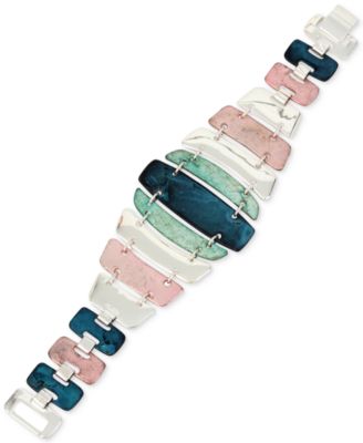 Robert Lee Morris Soho - Silver-Tone Multi-Stone Flex Bracelet