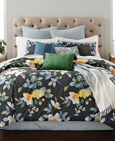CLOSEOUT! Martha Stewart Collection Contrast Blooms 14-Pc. Comforter Sets, Created for Macy&#39;s ...