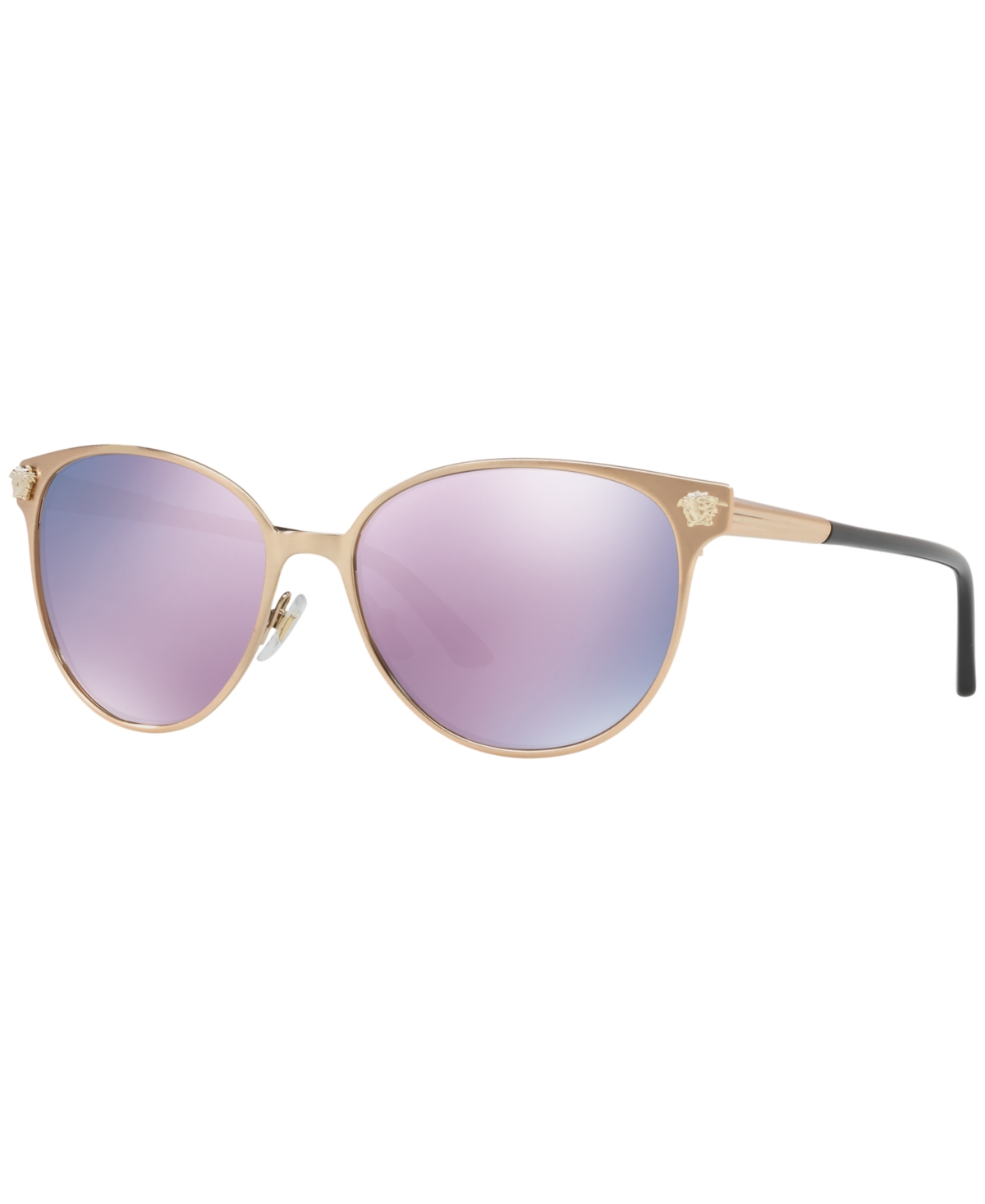 Versace Sunglasses, Ve2168 In Rose Gold,grey Mirror