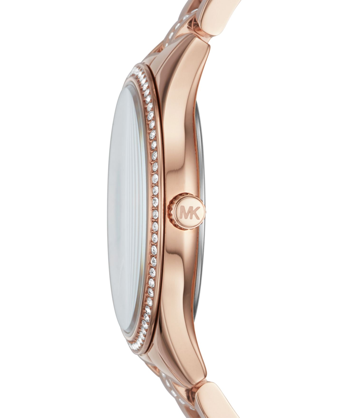Женские часы Michael Kors Lauryn Rose Gold-Tone Stainless Steel Bracelet Watch 33mm — фото 2