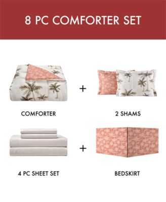 Fairfield Square Collection Palm Tree Reversible 8-Pc. Queen Bedding Set