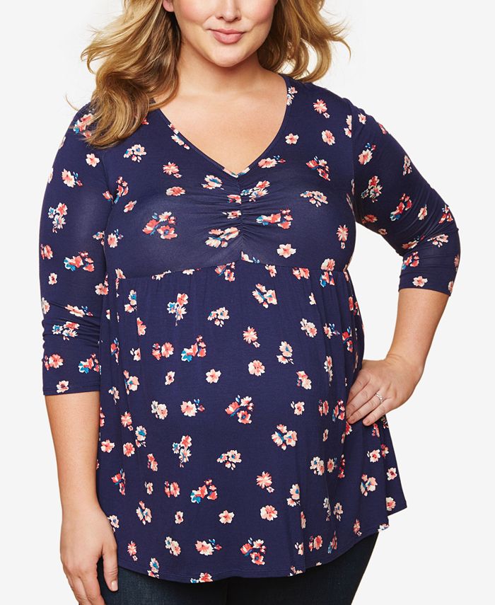 Motherhood Maternity Plus Size FloralPrint Top Macy's