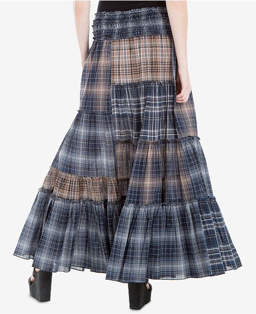 Max Studio London Plaid Patchwork Maxi Skirt, Created for Macy's ...
