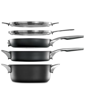 Calphalon Premier 10-Pc. Space-Saving Hard Anodized Non-Stick Cookware Set, Created for Macy's