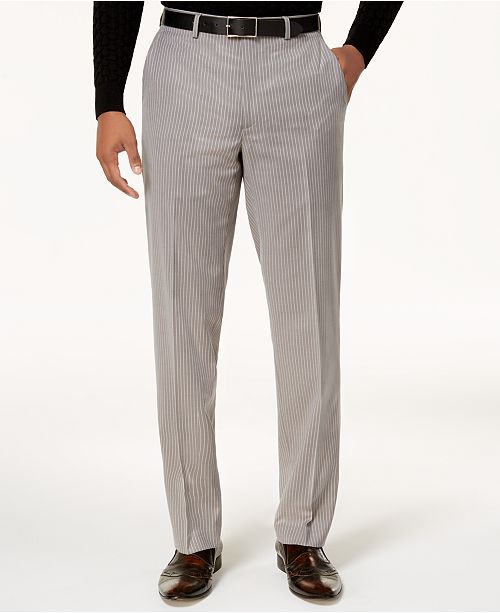 Sean John Men S Classic Fit Stretch Gray Pinstripe Suit Pants