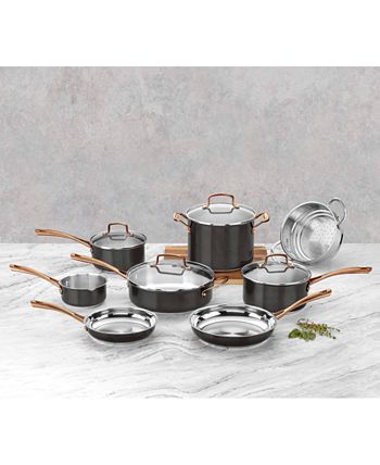 Cuisinart - Black & Gold 12-Pc. Cookware Set