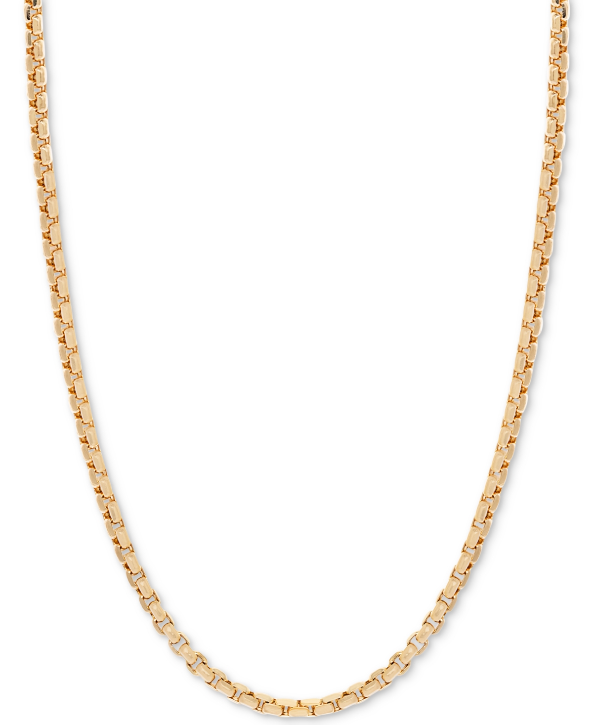 18" Round Box Link Chain Necklace (1-1/2 mm) in 14k Gold - Yellow Gold