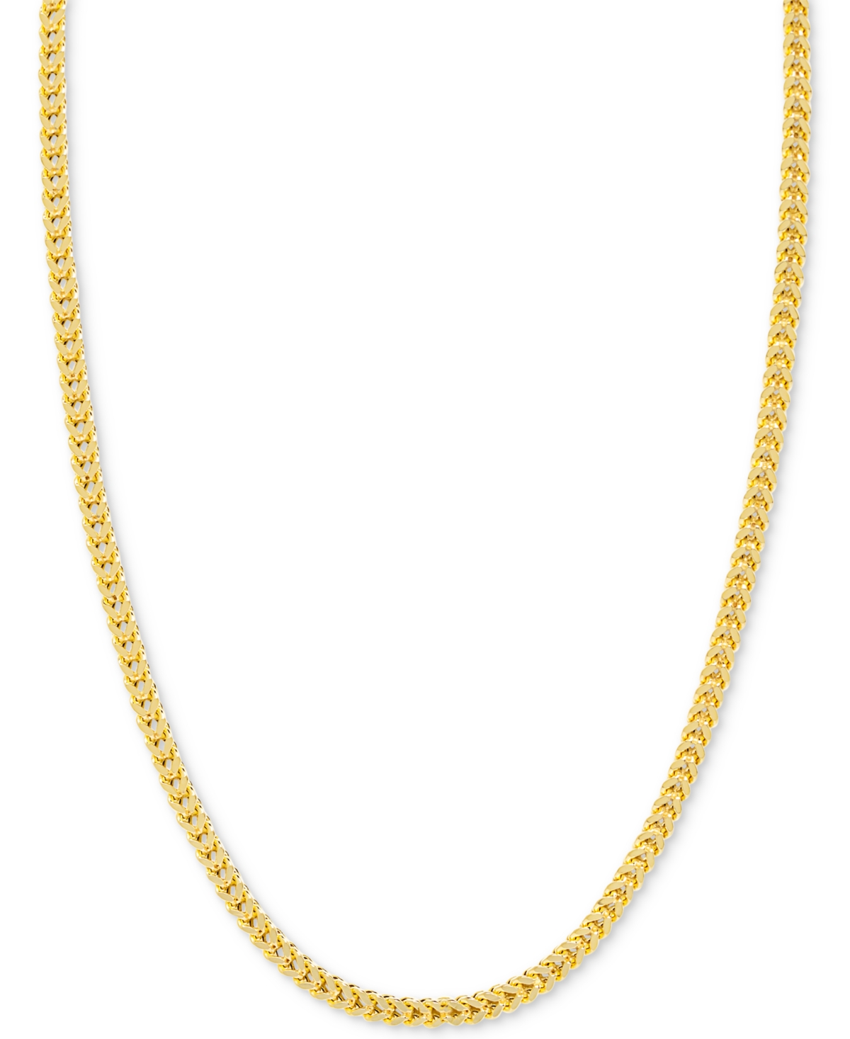 24" Franco Chain Necklace in 14k Gold - Yellow Gold