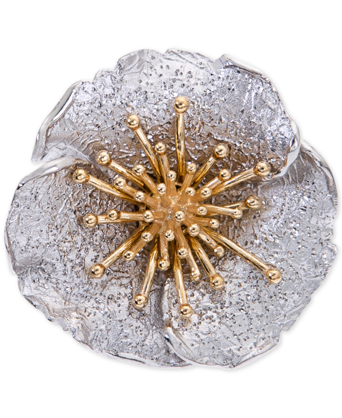 GIANI BERNINI TWO-TONE HIBISCUS FLOWER STATEMENT RING, CREATED FOR MACY'S