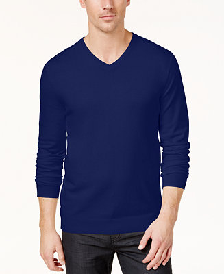 Alfani Men's V-Neck Sweater, Created for Macy's & Reviews - Sweaters ...