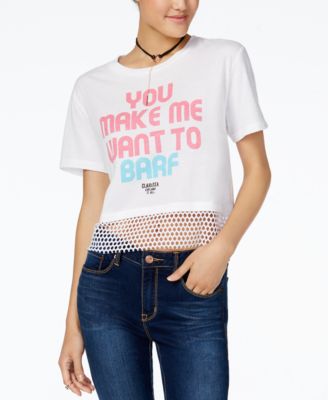 Love Tribe - Juniors' Mesh Trim Clarissa Graphic T-Shirt