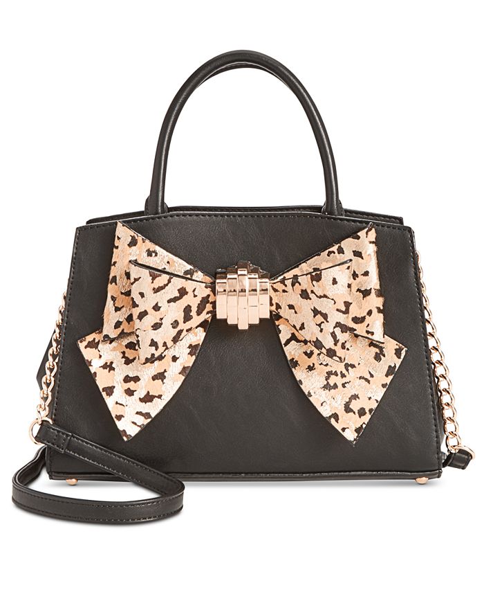 Betsey Johnson Medium Satchel with Removable Bow - Macy's