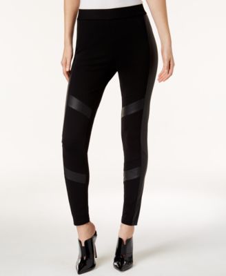 Vince Camuto - Faux-Leather-Trim Leggings