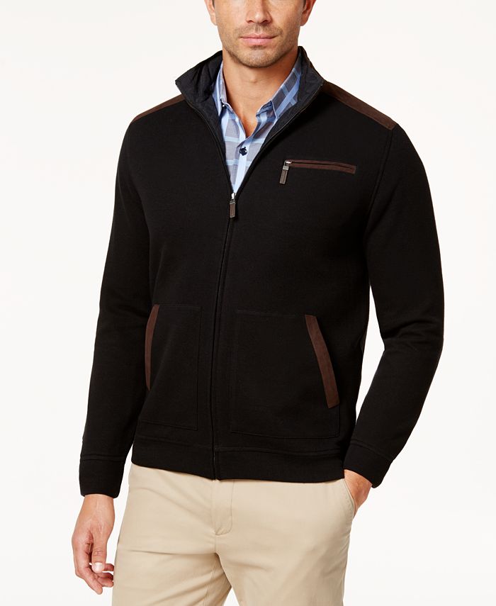 Men's Faux Suede Zip Front Jacket