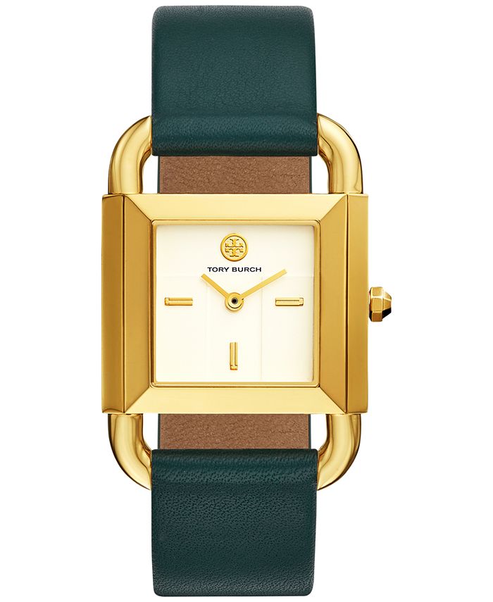 Tory Burch Women's Phipps Valley Forge Green Leather Strap Watch 29x41mm &  Reviews - All Fine Jewelry - Jewelry & Watches - Macy's