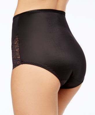 Women's  Firm Tummy-Control Lace Trim Microfiber Brief Underwear 2 Pack X054