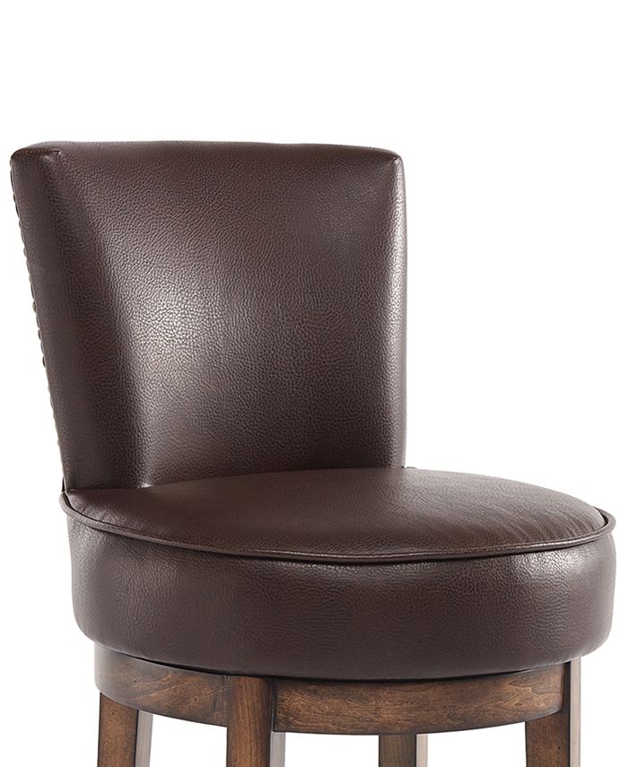 Armen Living Boston 30" Bar Height Swivel Wood Barstool in Chestnut