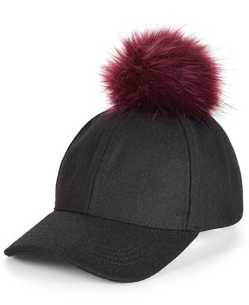 INC International Concepts I.N.C. Interchangeable Pom Pom Baseball Cap