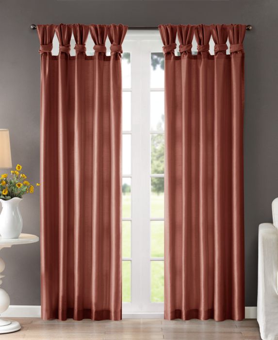 95"x50" Lillian Twisted Tab Lined Light Filtering Curtain Panel Orange