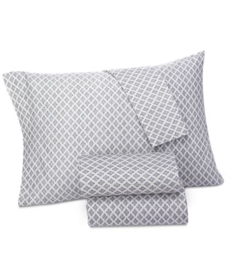 Lucky Brand - Brooke Cotton Sateen 230-Thread Count 4-Pc. Navy Full Sheet Set