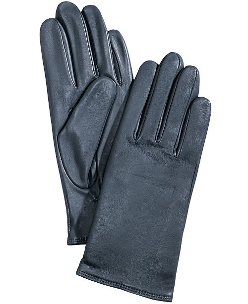 Charter Club Cashmere Lined Leather Tech Gloves, Created for Macy's