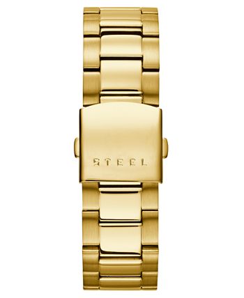 GUESS - Men's Chronograph Gold-Tone Stainless Steel Bracelet Watch 45mm