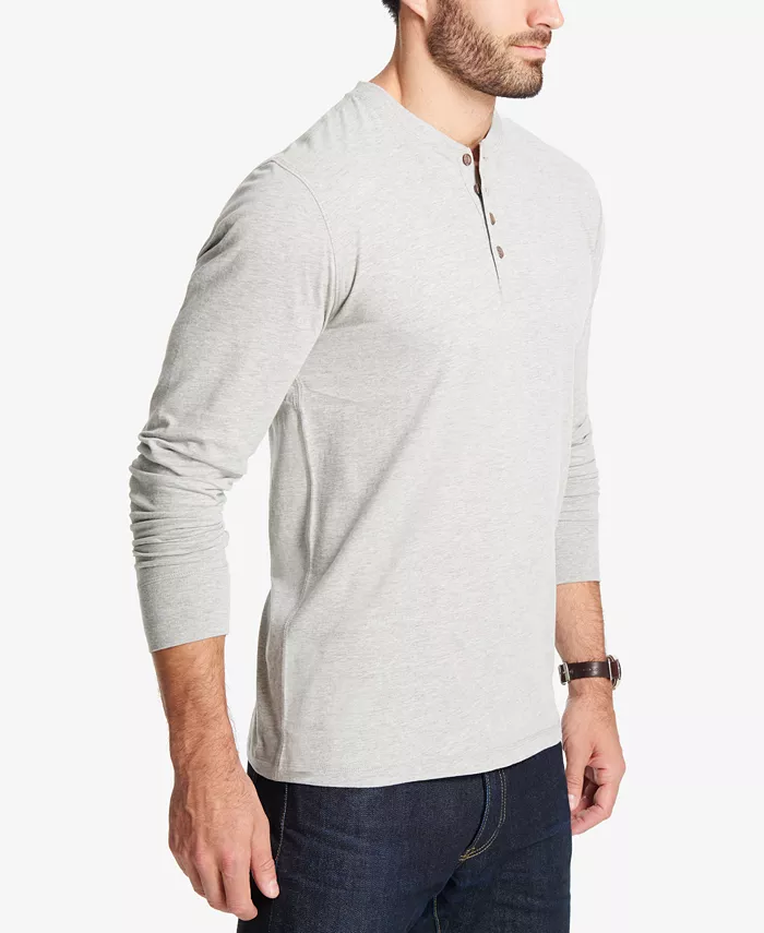 Men's Long Sleeve Brushed Jersey Henley T-shirt - thumbnail 7