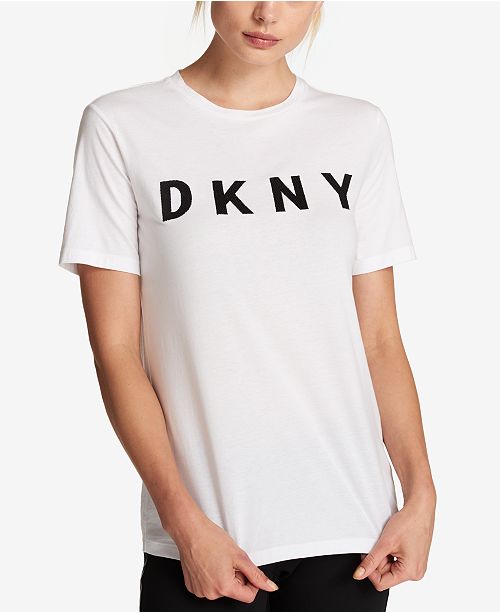Dkny Cotton Logo Print T Shirt Reviews Tops Women Macy S