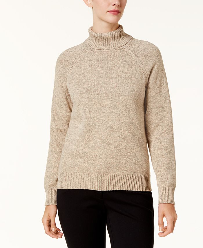 Karen Scott Marled Cotton Turtleneck Sweater, Created for Macy's - Macy's