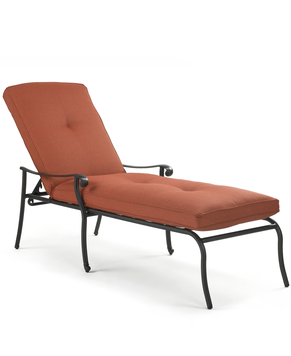Furniture Chateau Cast Aluminum Outdoor Chaise Lounge, Created For Macy's In Brick Red