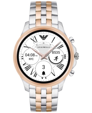black stainless steel touchscreen smartwatch