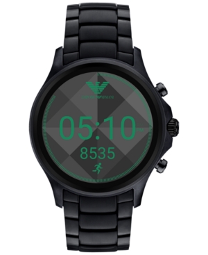 emporio armani connected black men's smartwatch