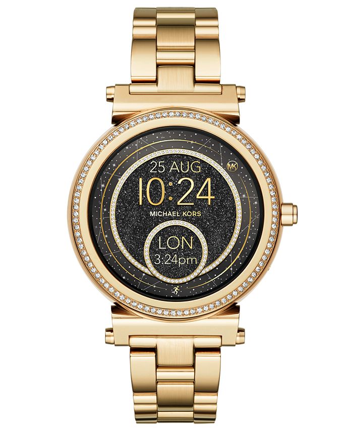 Michael Kors Access Women's Gold-Tone Steel Bracelet Touchscreen Smart Watch 42mm & Reviews - Macy's