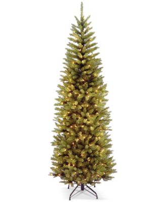 National Tree Company - 7.5' Kingswood Fir Hinged Pencil Tree With 350 Clear Lights