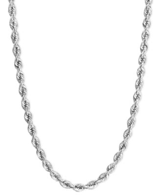 Italian Gold Rope Chain Necklace in 14k White Gold 2mm - Macy's