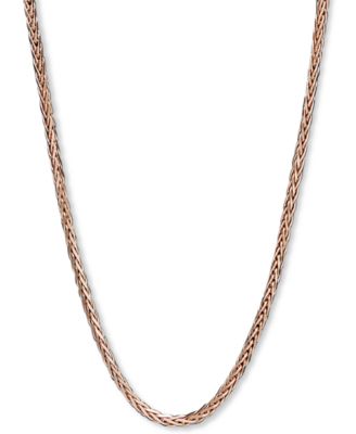 14k Rose Gold Necklace, 18" Wheat Chain (9/10mm)