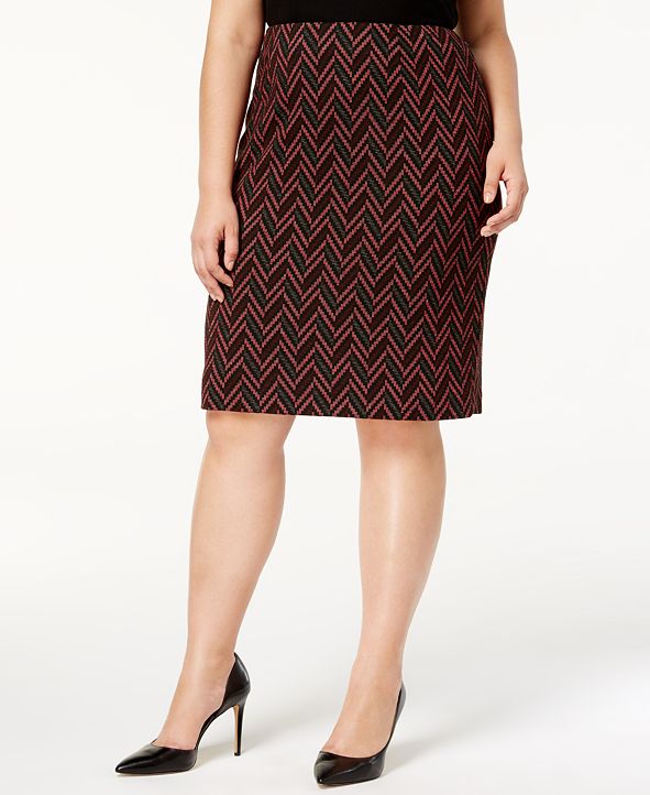 Kasper Plus Size Jacquard Pencil Skirt & Reviews - Skirts - Women - Macy's
