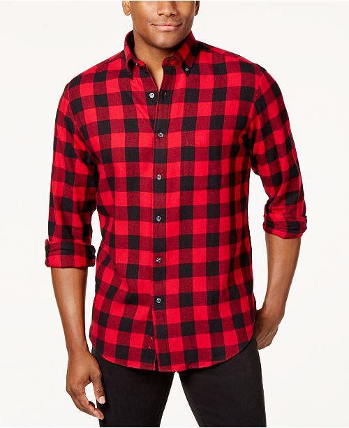 Club Room Men's Flannel Shirt, Created for Macy's ...