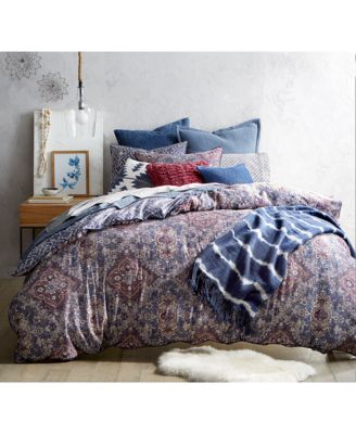 Brooke Navy Reversible King Duvet Cover 