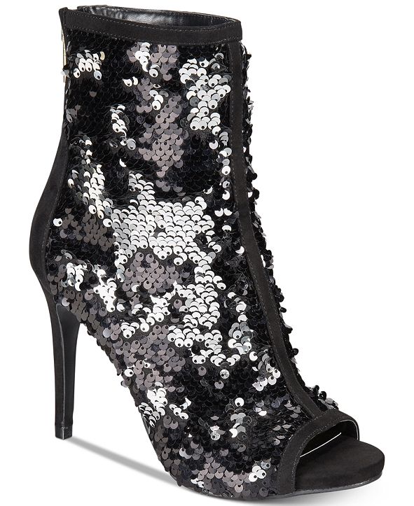Thalia Sodi Rese Sequin PeepToe Booties, Created For Macy's & Reviews