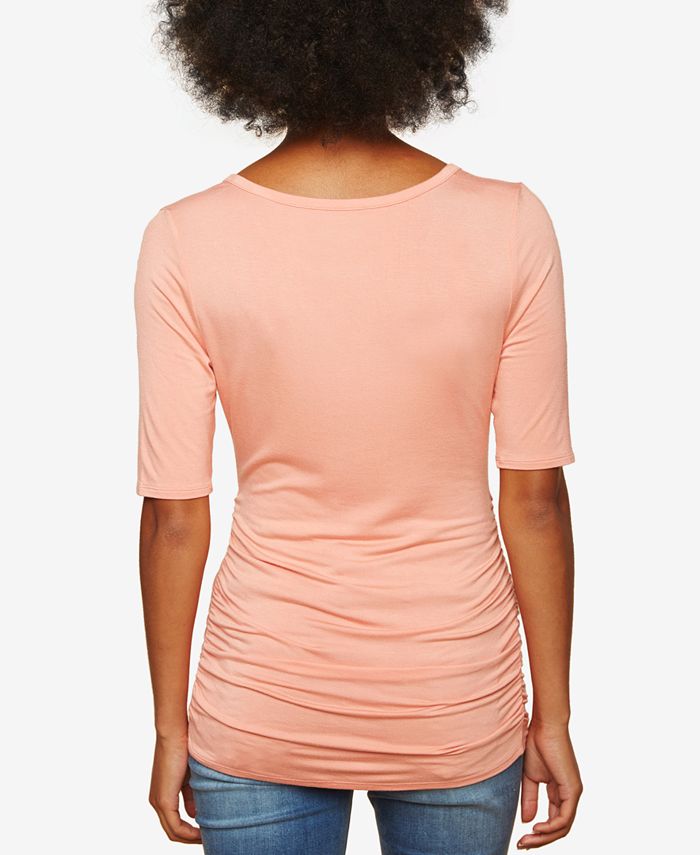 Motherhood Maternity Ruched Henley Shirt Macy's