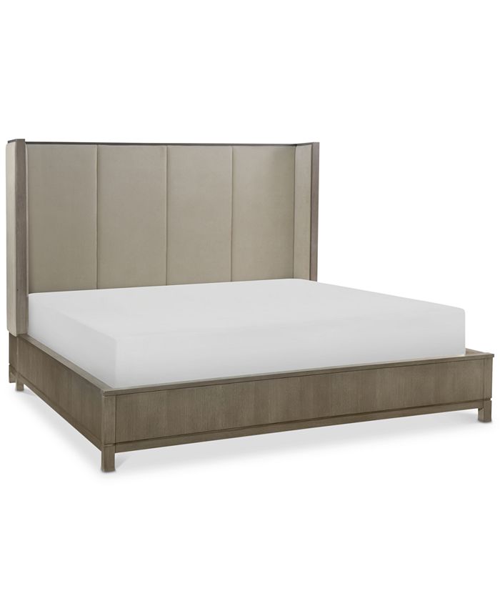 Furniture Rachael Ray Highline, Chambery Shelter Back King Upholstered Panel Bed