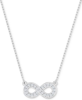 Swarovski Silver-Tone Crystal Infinity Pendant Necklace - Macy's