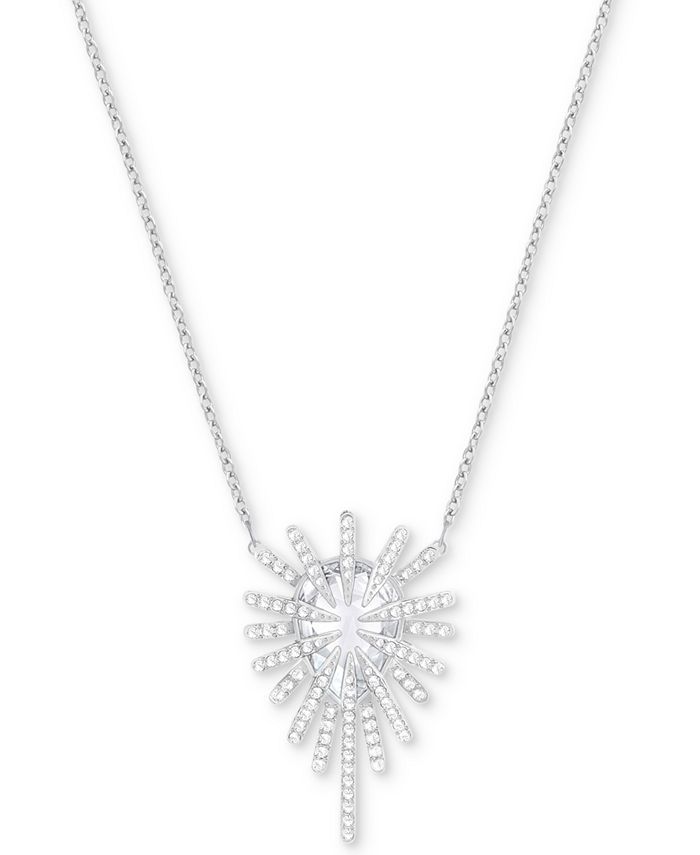 Swarovski Silver-Tone Crystal Pendant Necklace - Macy's