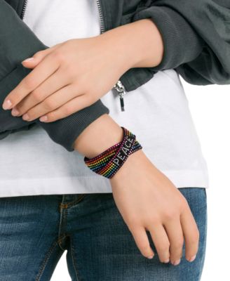 Swarovski Alcantara® Multi-Crystal Snap Bracelet