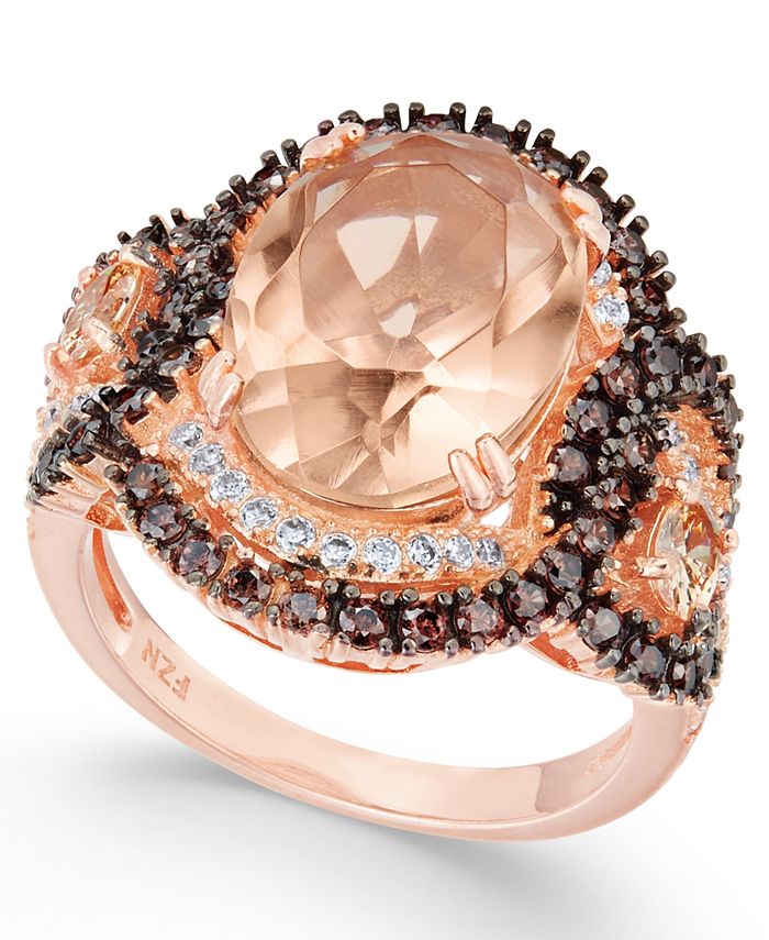 Macy s Simulated Morganite Cubic Zirconia Ring in 14k Rose Gold