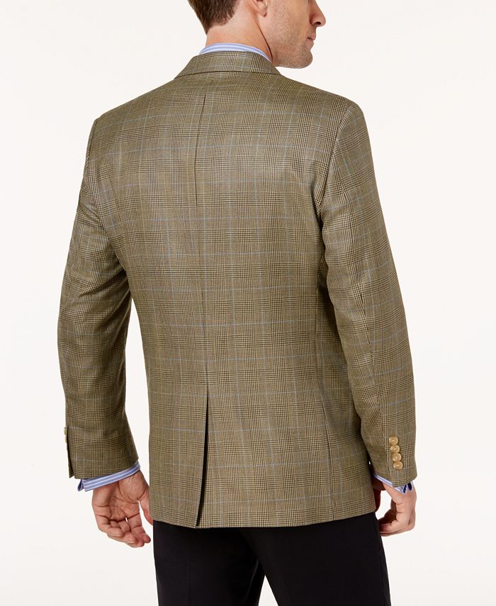 Lauren Ralph Lauren Men's SlimFit Taupe Houndstooth Windowpane Sport Coat Macy's