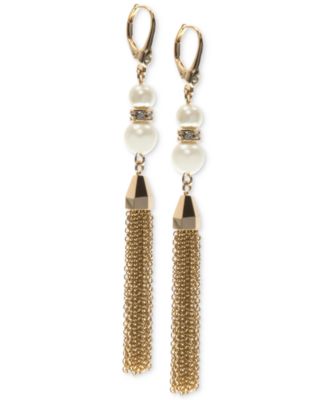Ivanka Trump - Gold-Tone Imitation Pearl Tassel Drop Earrings
