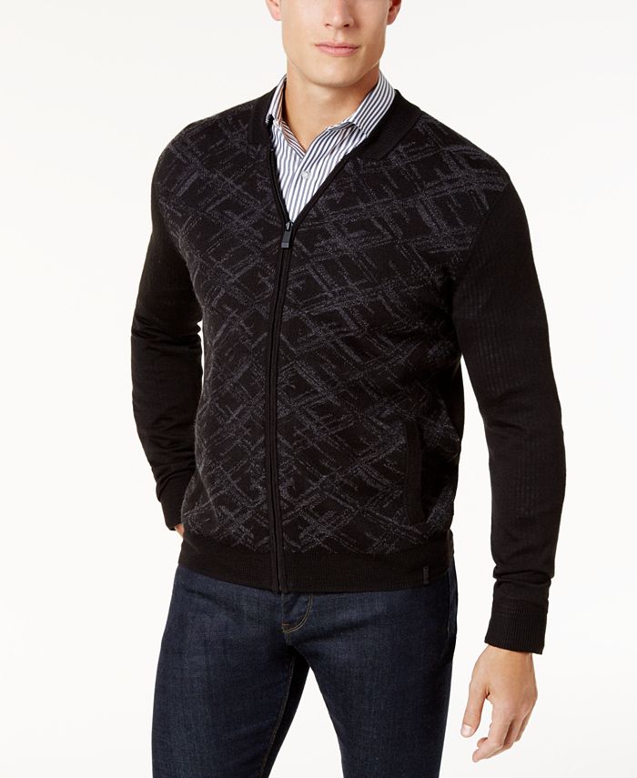 Calvin Klein Men's Merino Full-Zip Sweater & Reviews - Sweaters - Men -  Macy's